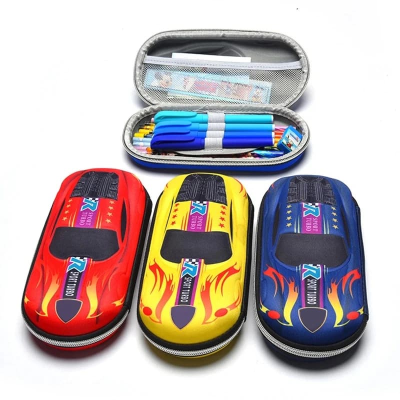 Ce Pen3D Racing Car Pencil Cases Cartoons School Pencil Case For Children Stationery Box EVA PU Plastic Pen Case Boyut Bag