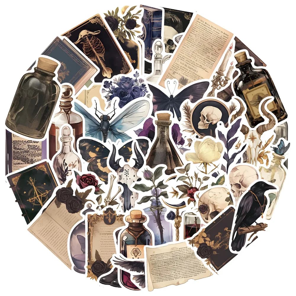 10/30/50PCS Dark style aesthetic diary cartoon Graffiti stickers For Suitcase Skateboard Laptop Luggage Phone Styling Pegatina