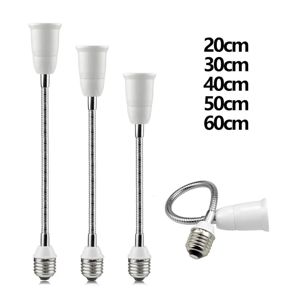20cm-60cm E27 LED Lamp Bulb Extension Accessories 110V 220V Light Bulb Converter Lamp Parts