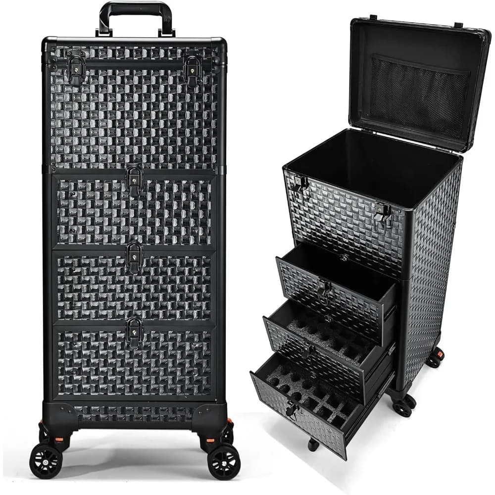 Salon Trolley with 3Drawers&Lockable Wheels for Beauty Salon,Nail Tech, Face Painting, Hairstylist, Makeup Artist, Salon Trolley