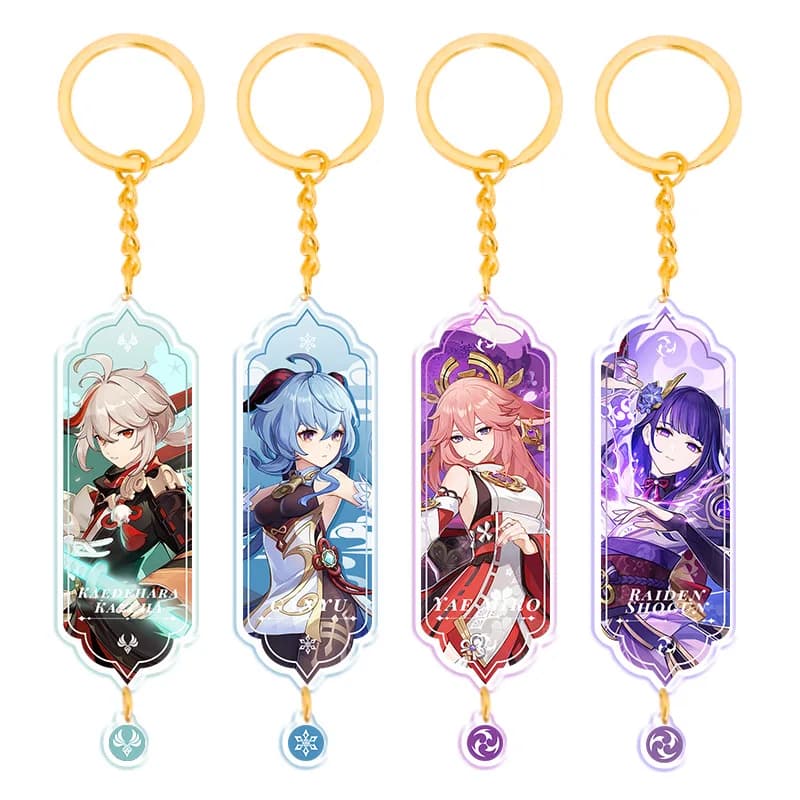 Game Genshin Impact Keychain Hutao Klee Xiao Cosplay Yae Miko Xiao Ganyu Zhongli Diluc Figure Pendant Keyrings Accessories Gifts