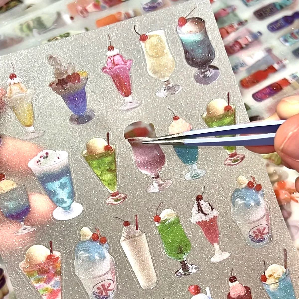 MINKYS 6pcs/10pcs one lot Vintage Snacks Fruits Shop Decorative Stickers for Scrapbooking Kawaii Journal Sticker Stationery