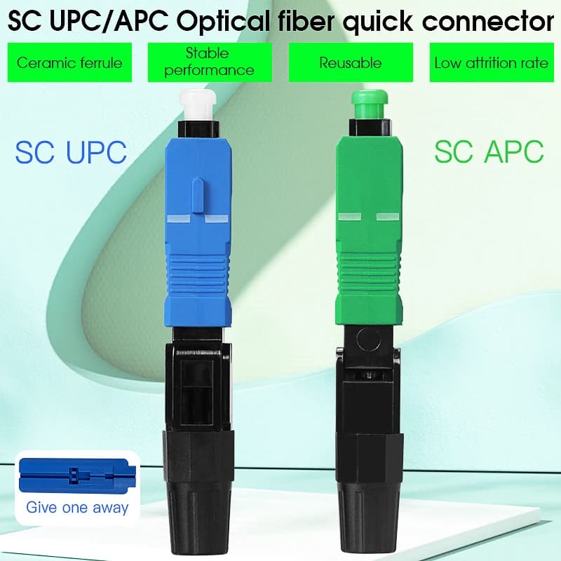 FTTH Optical Fiber Quick Connector Single Mode SCUPC/APC Leather Fiber Optic Cable Cold Splicing Fast Connector Assembly Tools