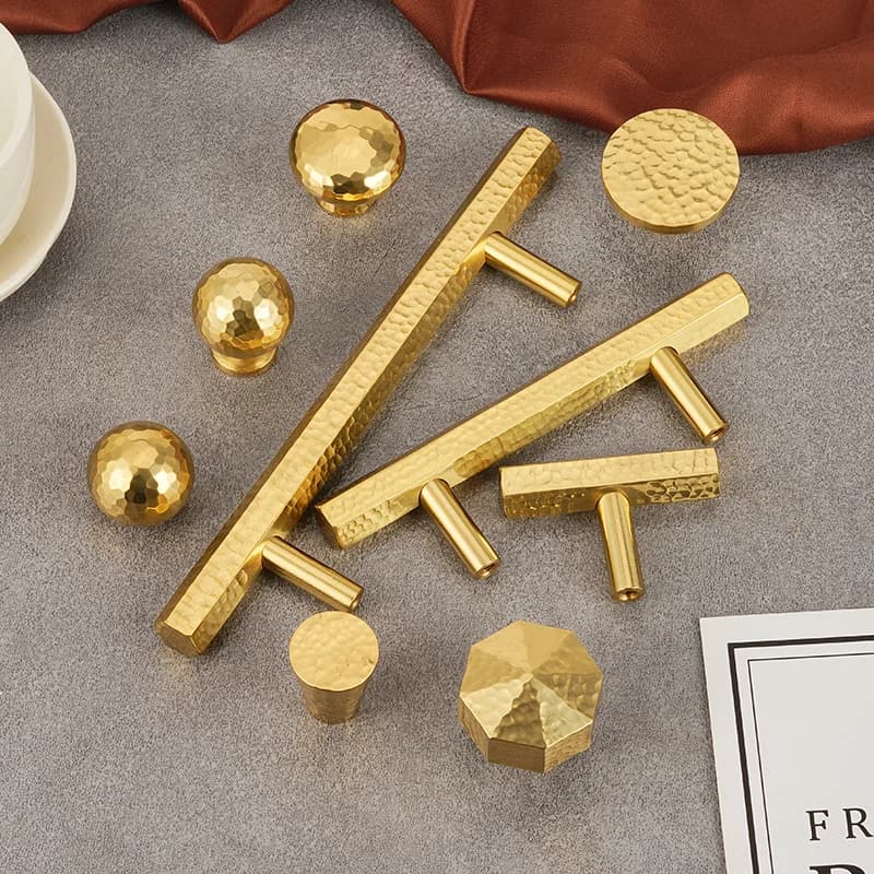 LCH Nordic Style Top Quality Solid Brass Cabinet Knob Drawer Pull Furniture Handles Mini Clothes Hook Hammertone Finishes