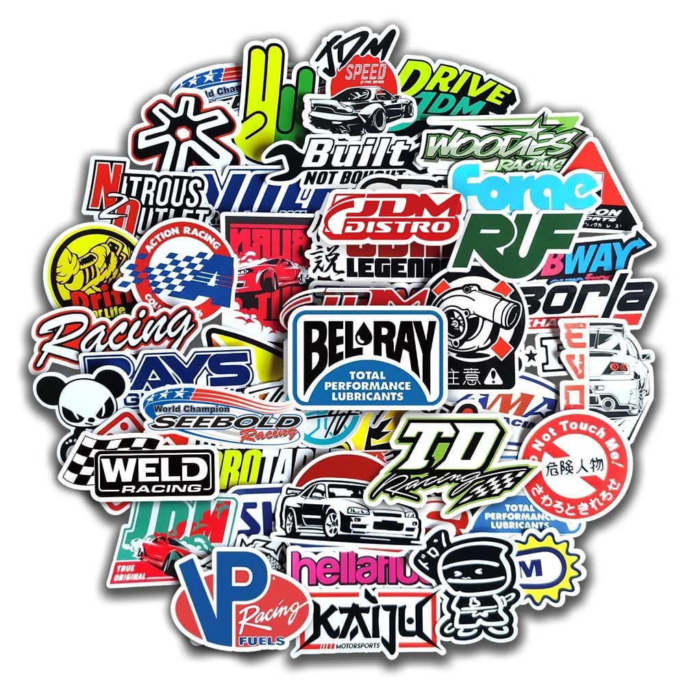 10/20/50/100pcs Cool JDM Stickers Auto Car Modify Motorcycle Scooter Bike Skateboard Laptop Graffiti Vinyl Decals Sticker Bomb