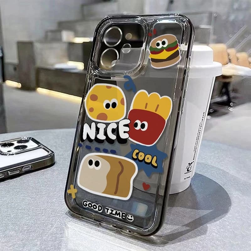 Hamburger Toast Friends Phone Case For iPhone 16 15 13 14 12 11 Pro Max 15 16 Plus X XS XR Max 12 Mini Soft smart cover
