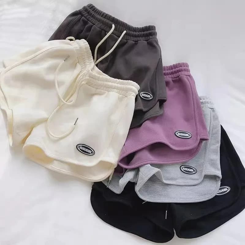 Women Casual Drawstring Sports Shorts Summer Thin High Waist Yoga A-line Shorts Loose Women Running Straight Trousers
