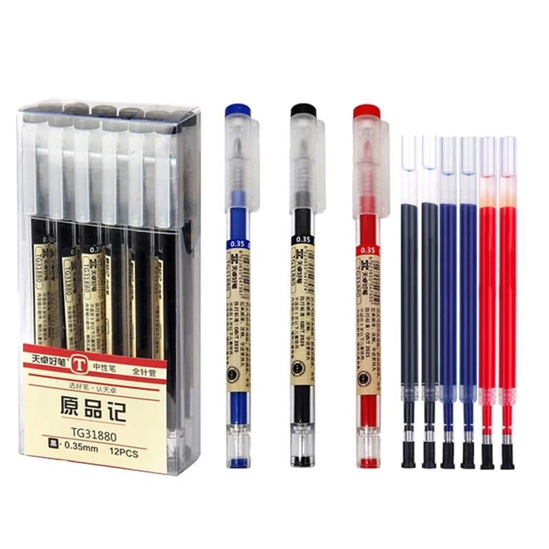 0.35mm Gel Set Pens Red/Black/Blue Ink Refills Rod Japanese Pen For Handle School Office Writing Supplies Stationery