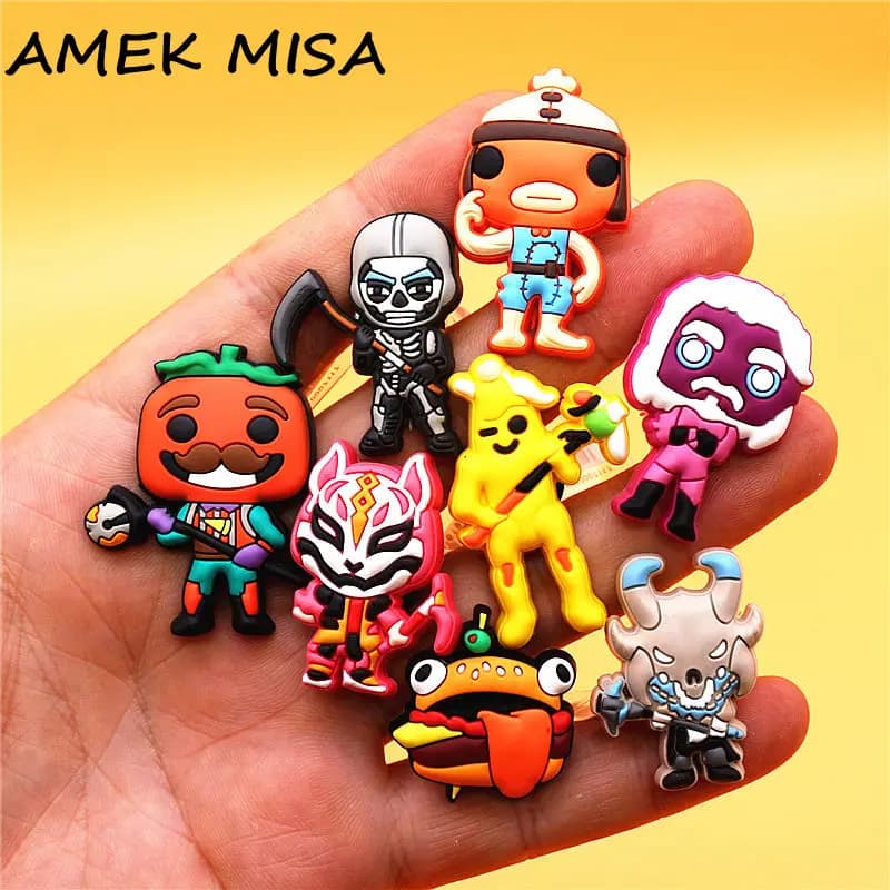 Original 1pcs Game Characters PVC Shoe Charms Accessories Decorations Cute Funny Animal Mask Designer Buckle Kids Gift