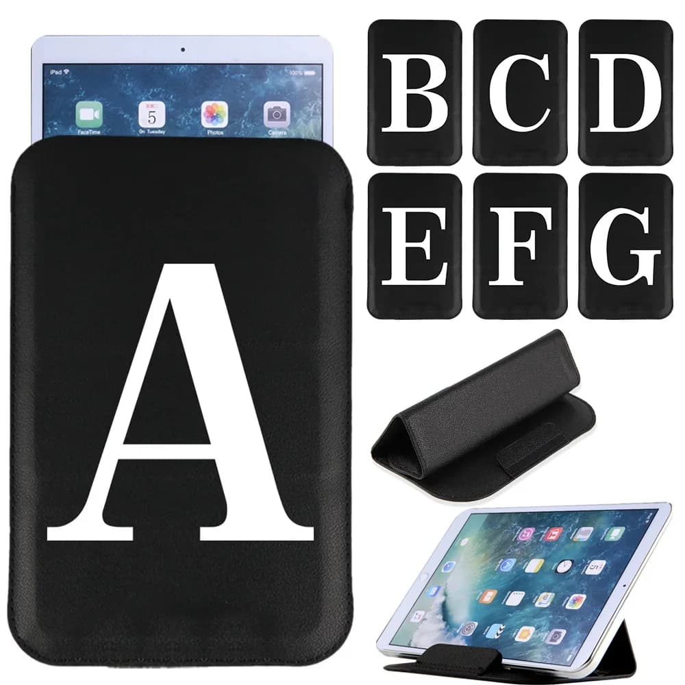 Universal Tablet Bag Case Magnet Pack 7 8 10 10.1 Inch Sleeve Stand Cover Pouch New Series 26 Letters PU Leather Tablets Holder