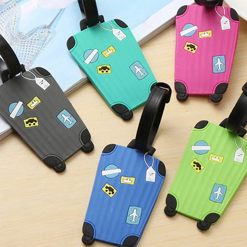 Silicone Luggage Tag Travel Trolley Case Identification Label Three-Dimensional Pattern BackpackSignatureInformationAnti-Lost-ll