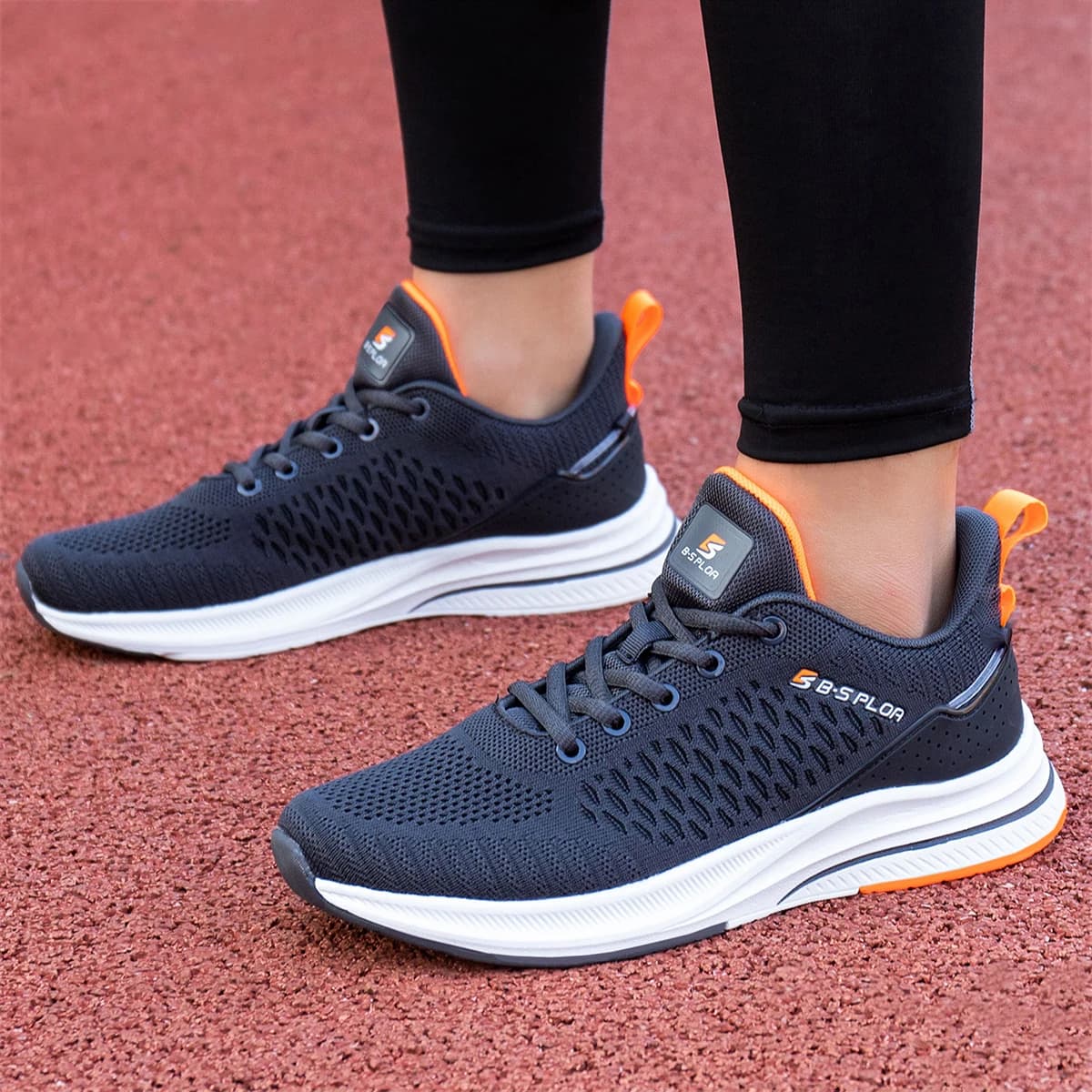 Baasploa Men's Running Shoes New Outdoor Mesh Breathable Sports Tennis Shoes Male Casual Lightweight Lace-Up Sneakers