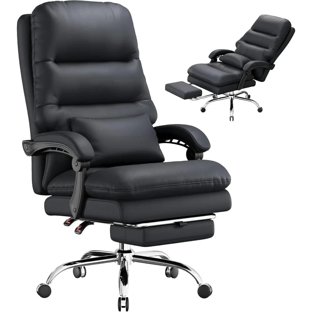 Big and Tall Office Desk Chair, Ergonomic Office Chair, 400LBS PU Leather Computer Chairs, Executive Office Chair
