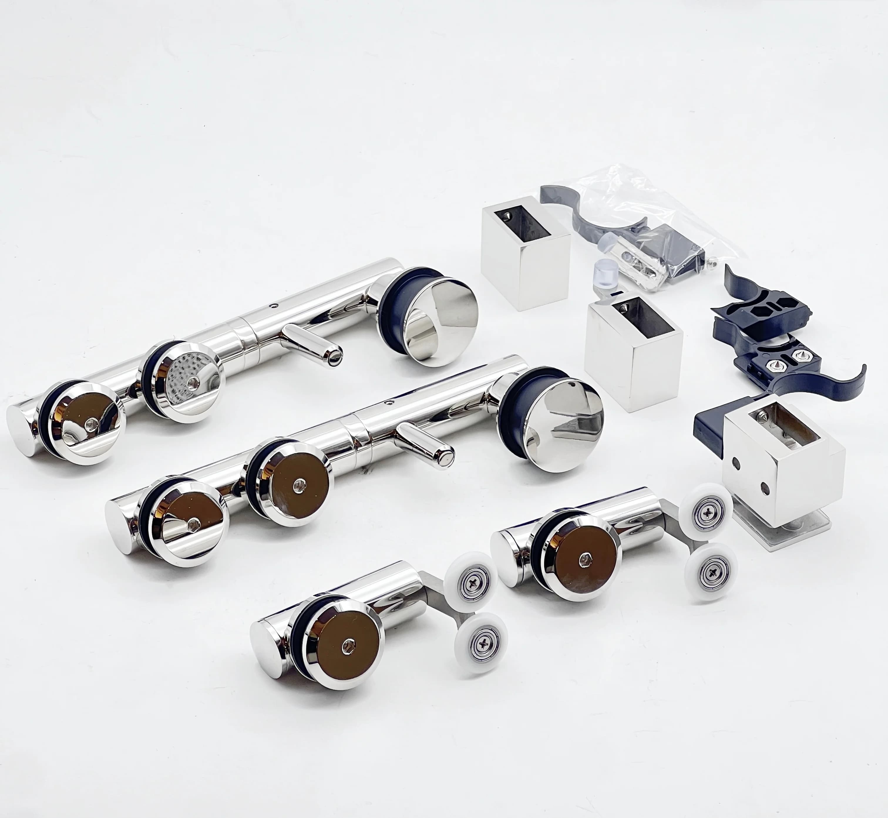 Stainless Steel 304 Shower Sliding door system accessories hardware set frameless Bathroom glass door