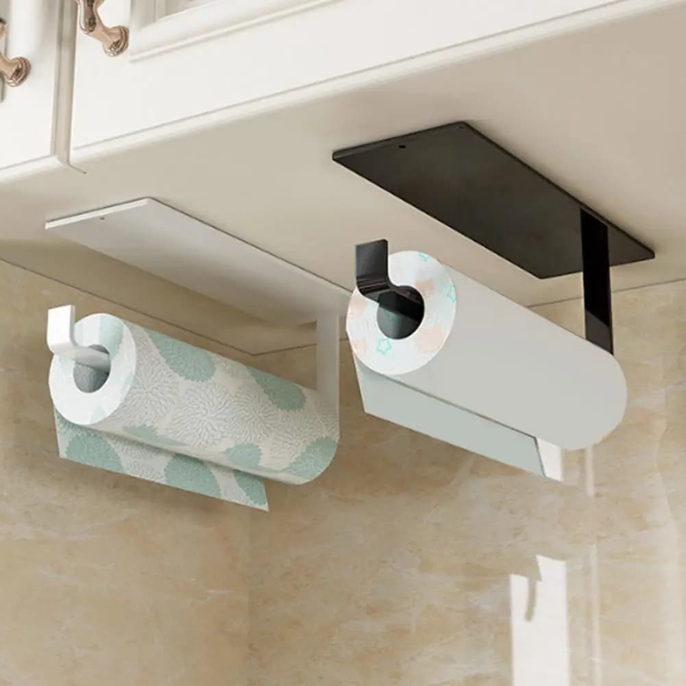 Fridge Side Door Magnetic Storage Rack Magnetic Paper Towel Holder Kitchen Microwave Oven Side Paper Roll Film Organizer