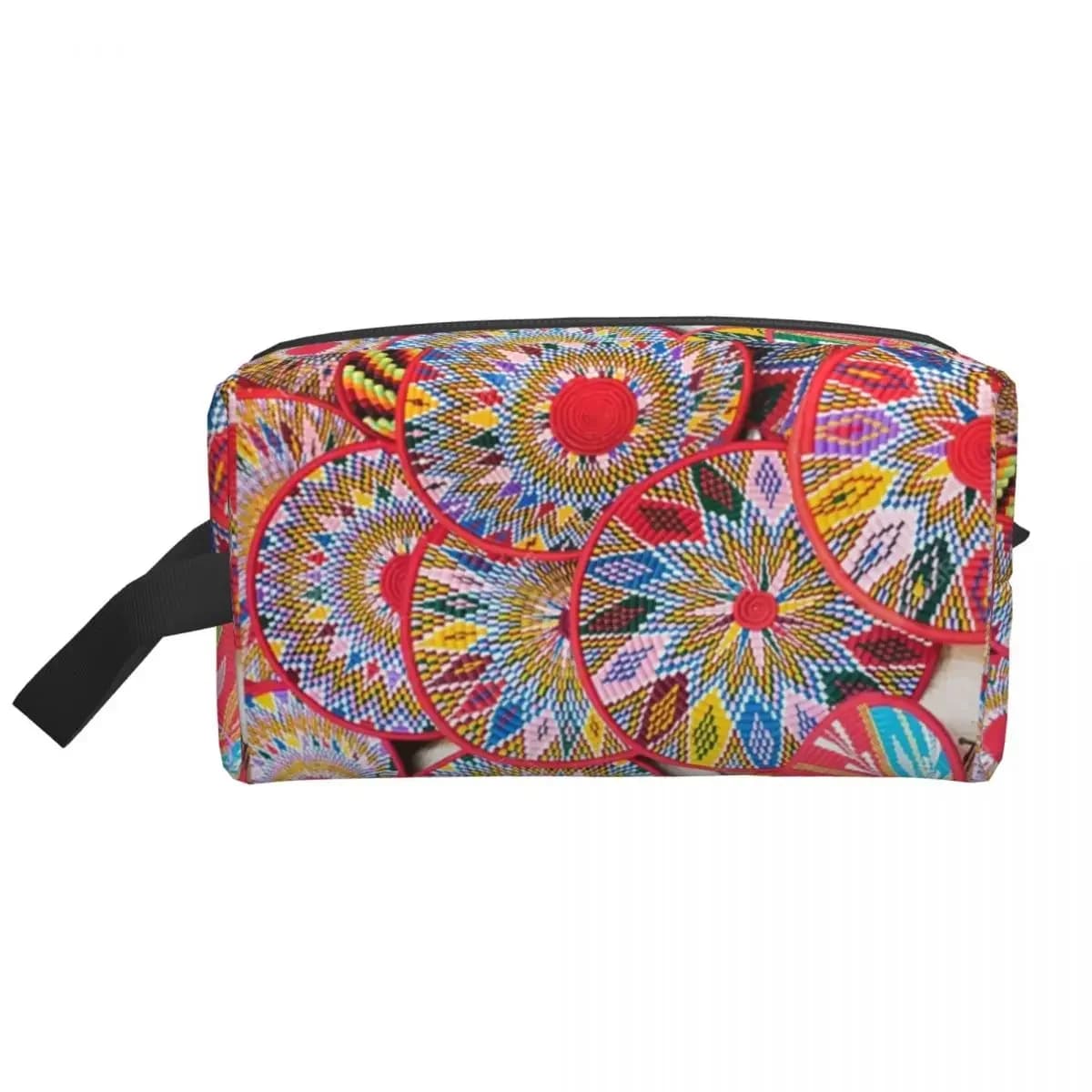 Custom Ethiopian Plates Pattern Toiletry Bag Women Sefed Cosmetic Makeup Organizer Lady Beauty Storage Dopp Kit Box