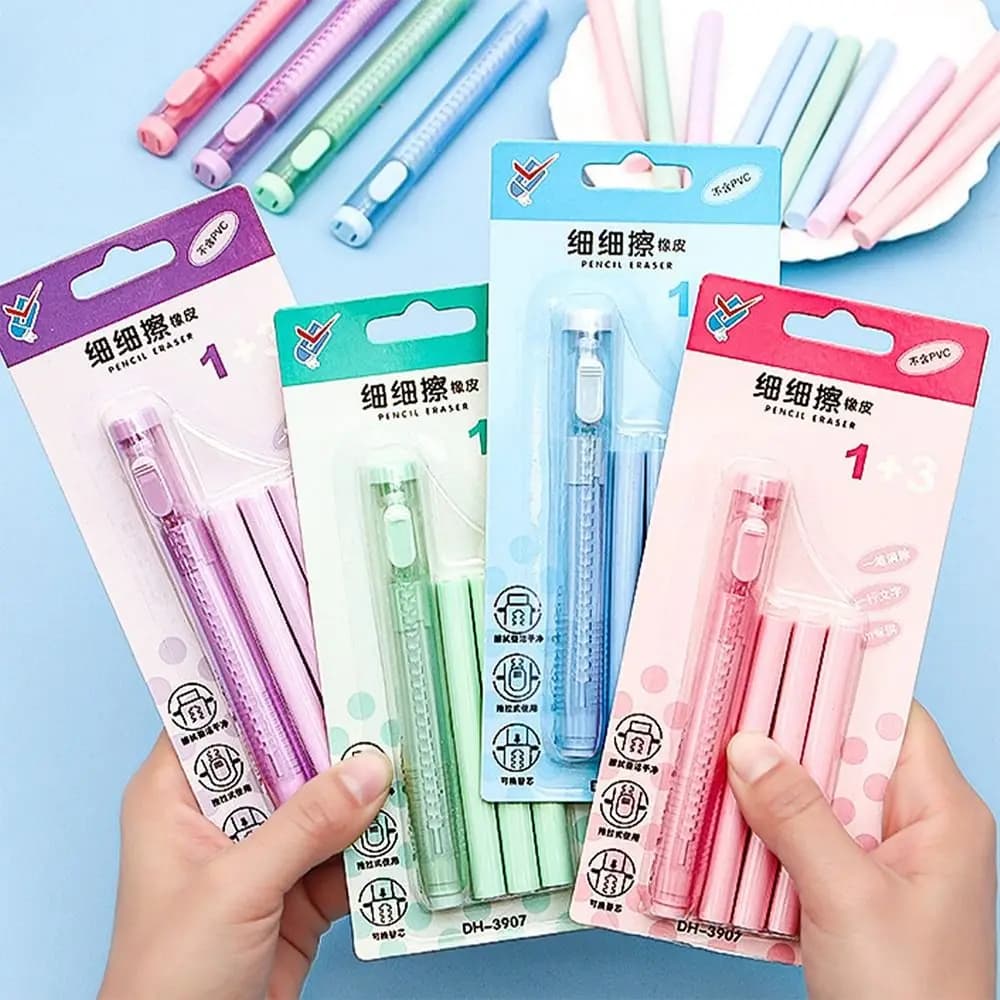 Creative with Replaceable Core Push-out Eraser Push-out Type Retractable Pencil Wiping Tool Correction Tool Home/Office