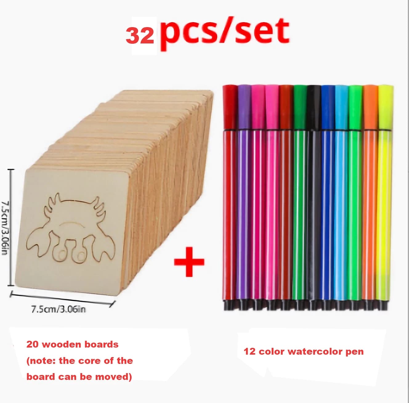 Wooden DIY Drawing Template Templates With Markes, Children's Drawing Template Drawing Tool Set