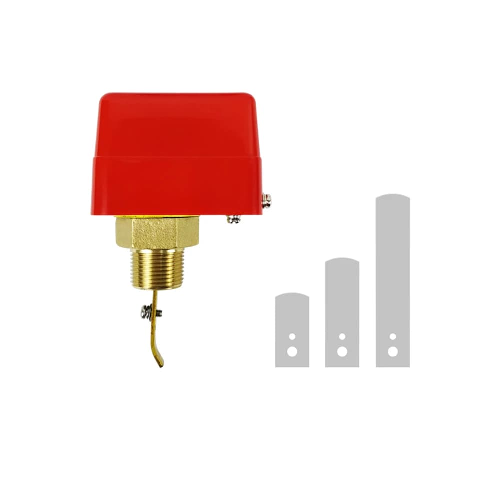 HFS-20 3/4"ZG 220V 3A Water/Paddle Flow Switch BSPT Thread Connection SPDT Contacts Red