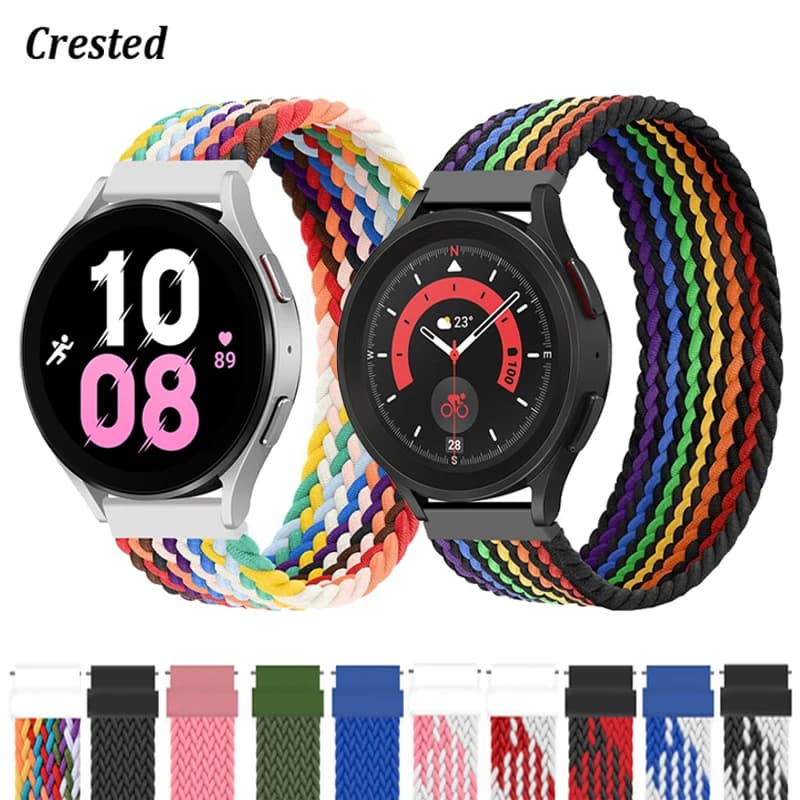 Braided Solo Loop band for Samsung Galaxy watch 7/5/6/4 44mm 40mm/4 classic 42 46mm Watchband 22 20mm correa Galaxy 5 45mm strap
