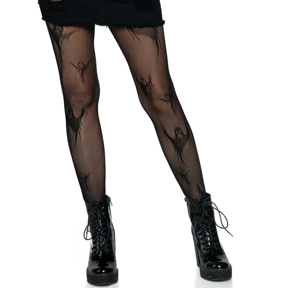 Halloween Ghost Fishnet Stockings Snake Gothic Woman Sexy Lingerie Nylon Tights Knee Thigh Socks Cosplay Anime Pantyhose