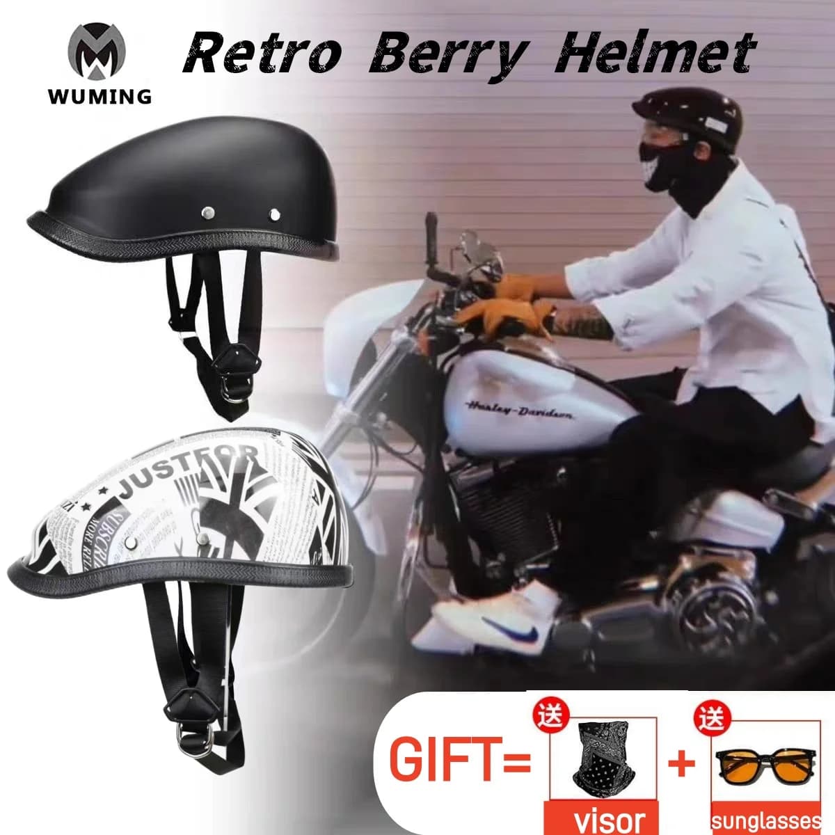 Retro Beret Design Half Helmet Japanese Riding Ladle Helmet German Minimalist Street Trend Summer Helmet Send Sunscreen Masks