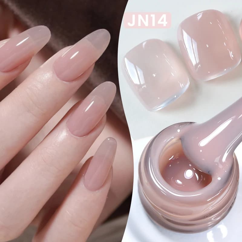 BORN PRETTY Jelly Transparent Gel Nail Polish Nude Pink Color UV Soak Off Gel Varnish Jade Nail Art Gel 10ml Design Manicure