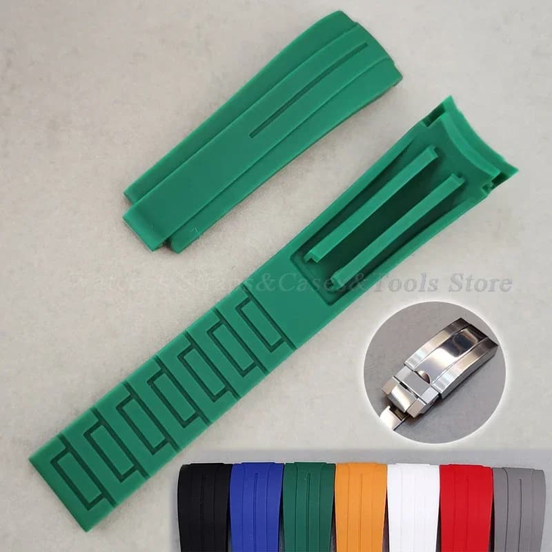 Rubber Watch Strap for Rolex for Water Ghost Wristband 20mm Bracelet for Oysterflex Curved End Watchband Silicone Men Sport Belt