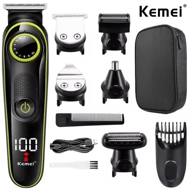 Hair Clipper Kemei KM-696 Multifunctional Trimmer for Men Electric Shaver for Men's Razor Nose 5 in 1 Professional Trimmer
