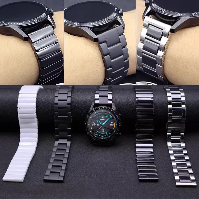 20mm 22mm Steel Ceramic Strap For Samsung Galaxy Watch4 5 6 40/42mm 44/46mm Pro Amazfit Watch Band Wristband Men women Bracelet