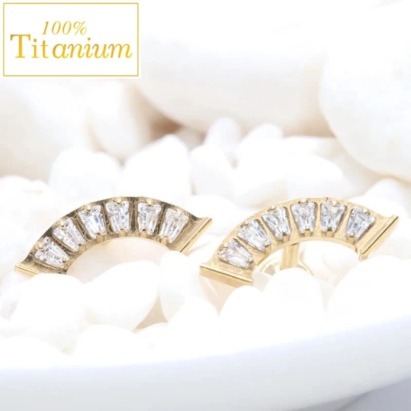 ASTM F136 Titanium Cartilage Piercing Stud Women's Earrings 16G Ear Lobe Tragus Helix Conch Lip Nose Rings Labret Body Jewelry