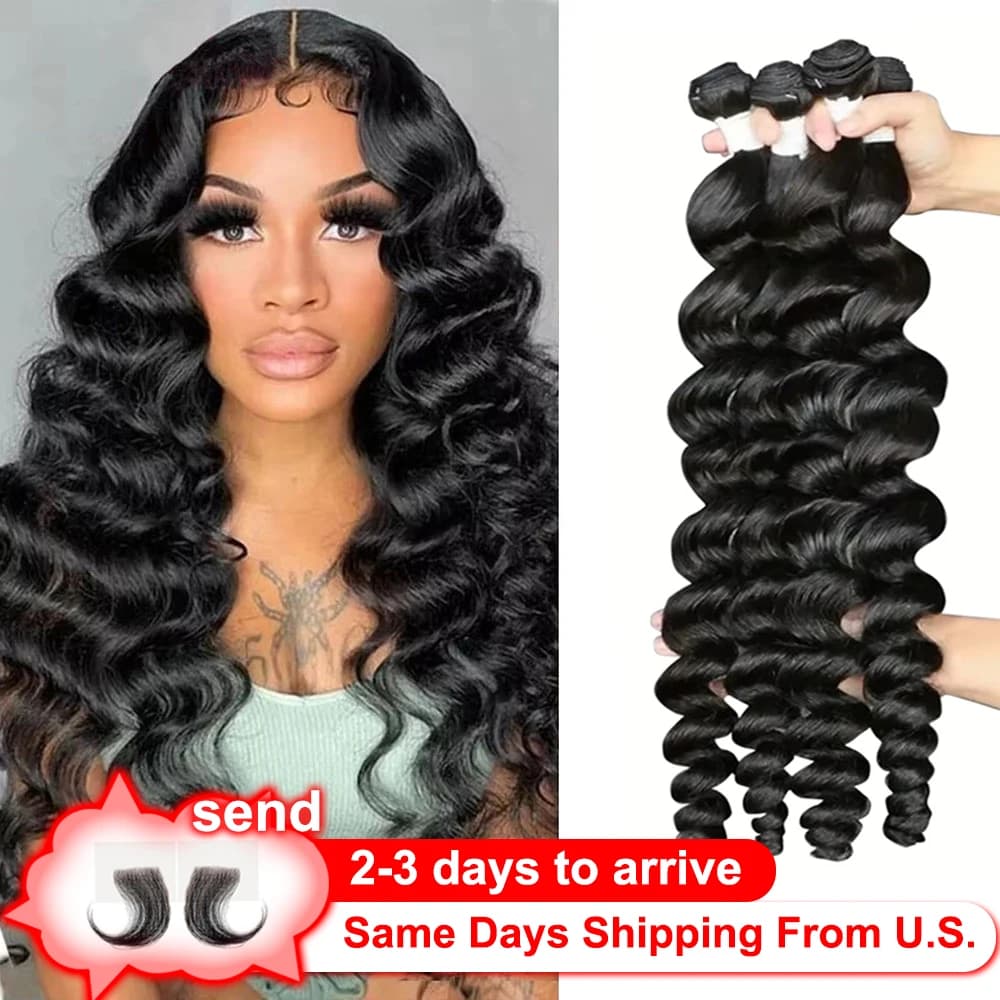 30 Inch Loose Wave Bundles 100% Human Hair Natural Black 14-32 Remy Hair Extensions Raw Hair Bundles For Women 10A Thick Bundles