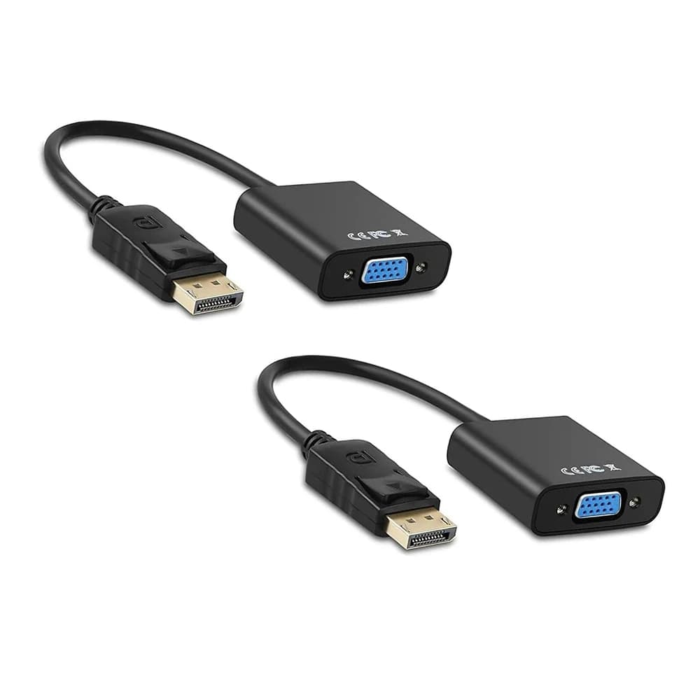 1/2PCS DisplayPort to 1080P VGA Adapter DP Male to VGA Female Converter Cable for Laptop Desktop Monitor Projector