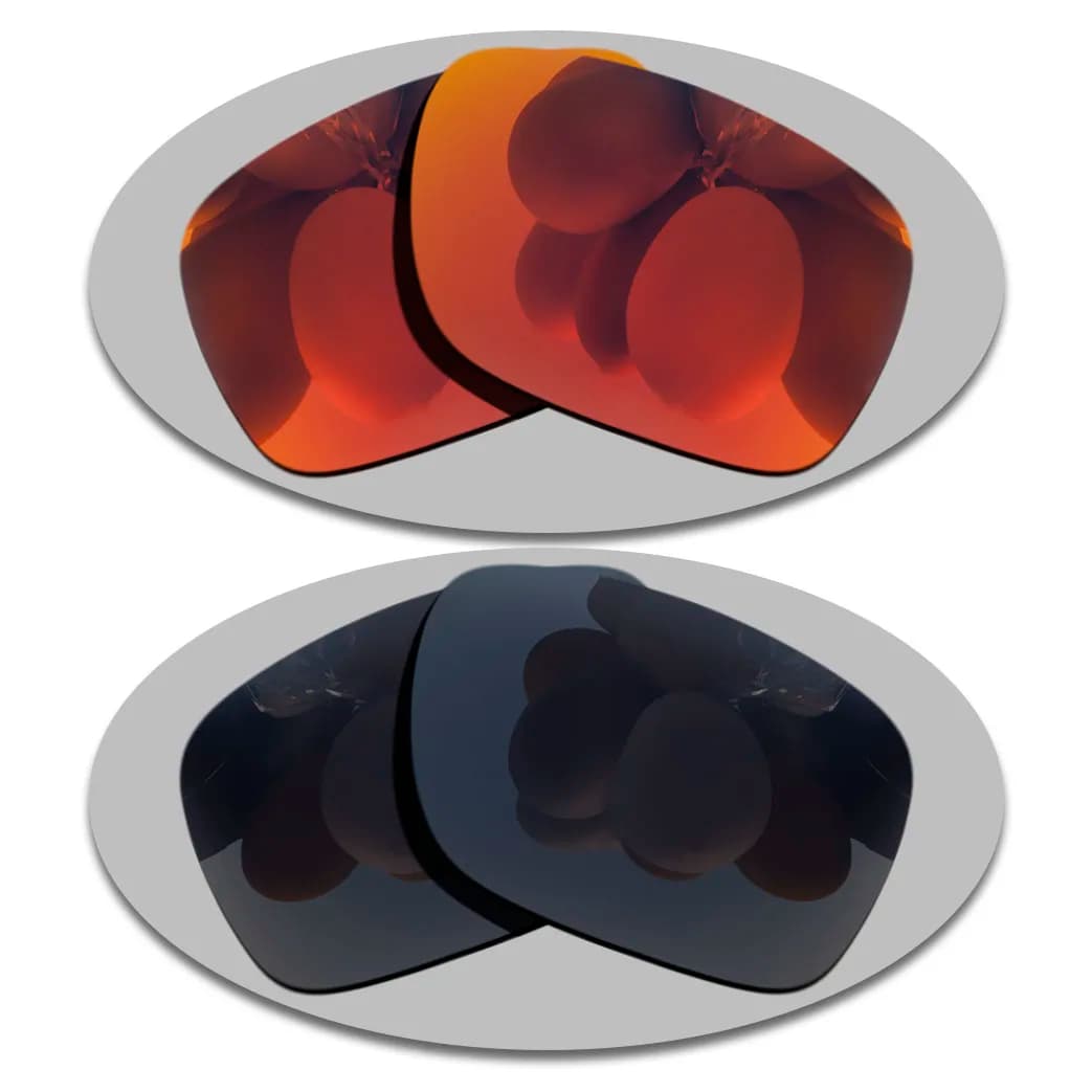 Fire Red&Grey Black Lenses Replacement For-Oakley Sylas Polarized Sunglasses