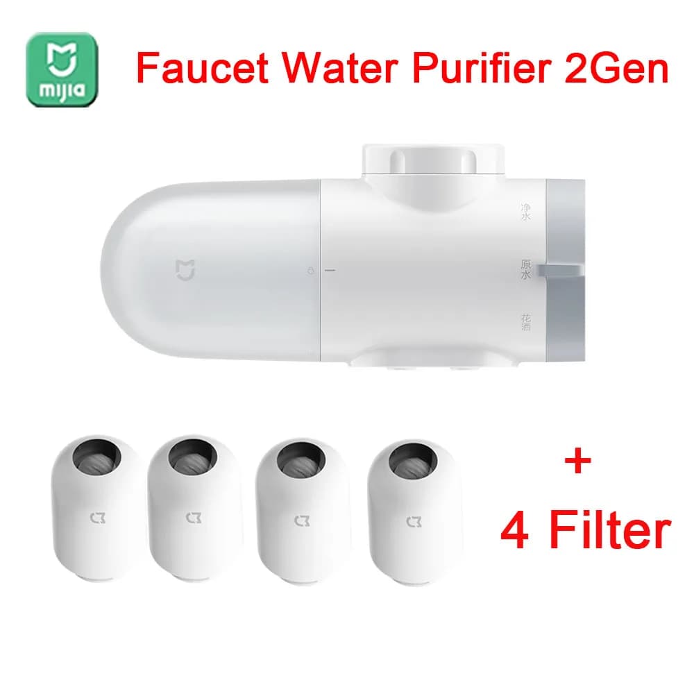 Mijia Faucet Water Purifier 2Gen Faucet Percolator Water Filter Activated Carbon Filteration Device Frosted Visual Water Design
