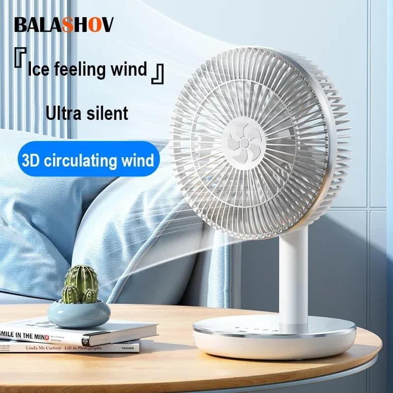 7200mAh Rechargeable Fans Portable Desktop Fan Home Office Dormitory USB Small Electric Fan Air circulators High Wind Table Fan