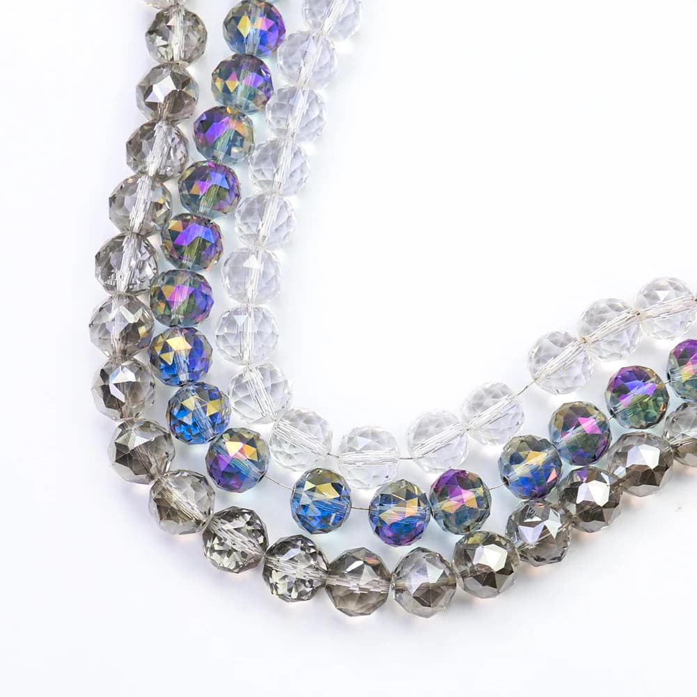 10PC 14mm Faceted Prism Glass Aurora Watermelon Bead Crystal Sun Catcher Garland Curtain Supply Through Holes Flatback Button