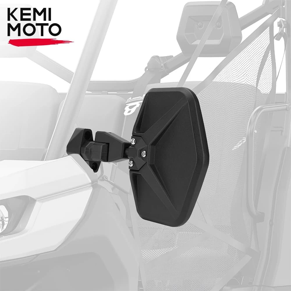 KEMIMOTO UTV Aluminum Rear View Side Mirrors #715002459 for Can-Am Defender Max HD5 HD8 HD9 HD10 2016-2023 Work w/ Roof