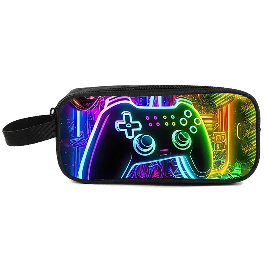 GamePad Double Layered Pencil Case with Handheld for Boy/Girls Best Gifts 3D Cartoon School Supplies Pencil Case for Children