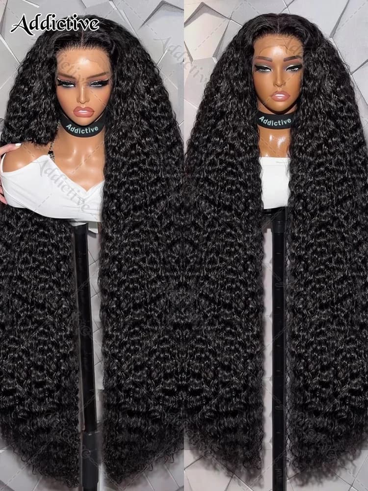 250% Deep Wave 13x6 HD Lace Front Human Hair Wigs Transparent Brazilian 30 40 Inch Water Wave 13x4 Lace Frontal Wig For Women