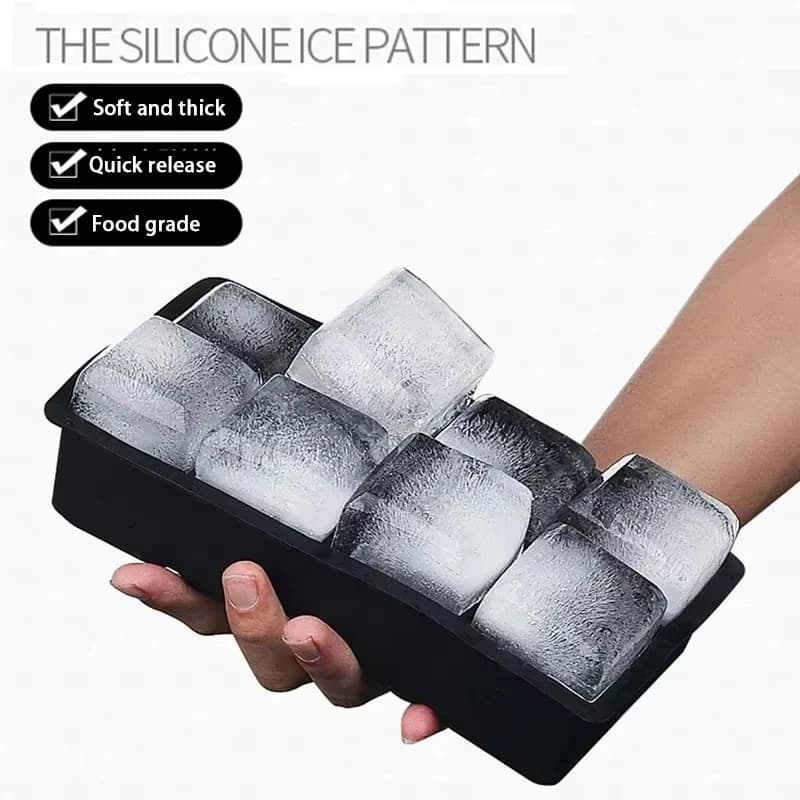 6/8/15 Grids Big Ice Food Mold Giant Jumbo Large Food Grade Silicone Ice Cube Square Tray Mold DIY Ice Maker Model Ice Cube Tray