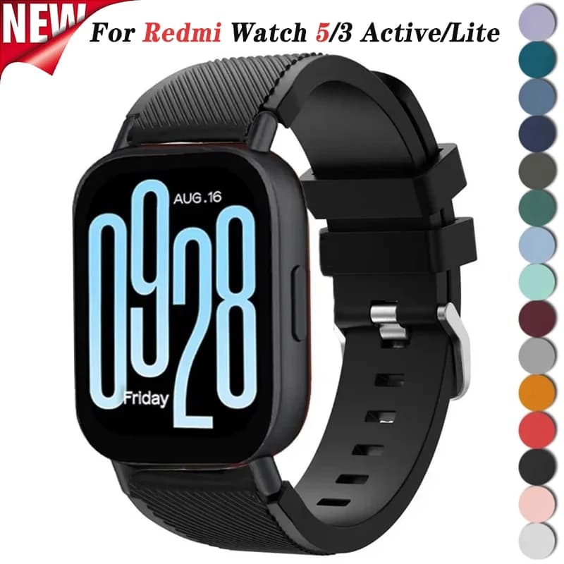 22mm Strap for Redmi Watch 5 Active 5 Lite Smartwatch Replacement Silicone Watchband for Redmi Watch 3 Active 3 Lite Wristband