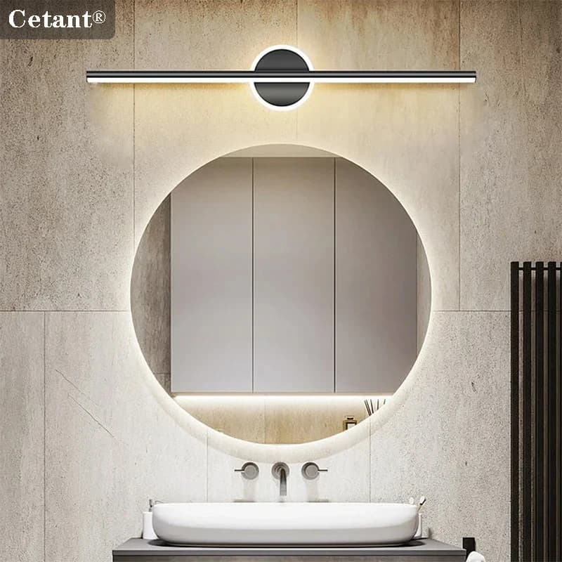 Modern LED Wall Lamp Black Mirror Light Dresser Bathroom Toilet Long Strip Lamps Home Decor 40/60/80CM Led Lighting Lustre