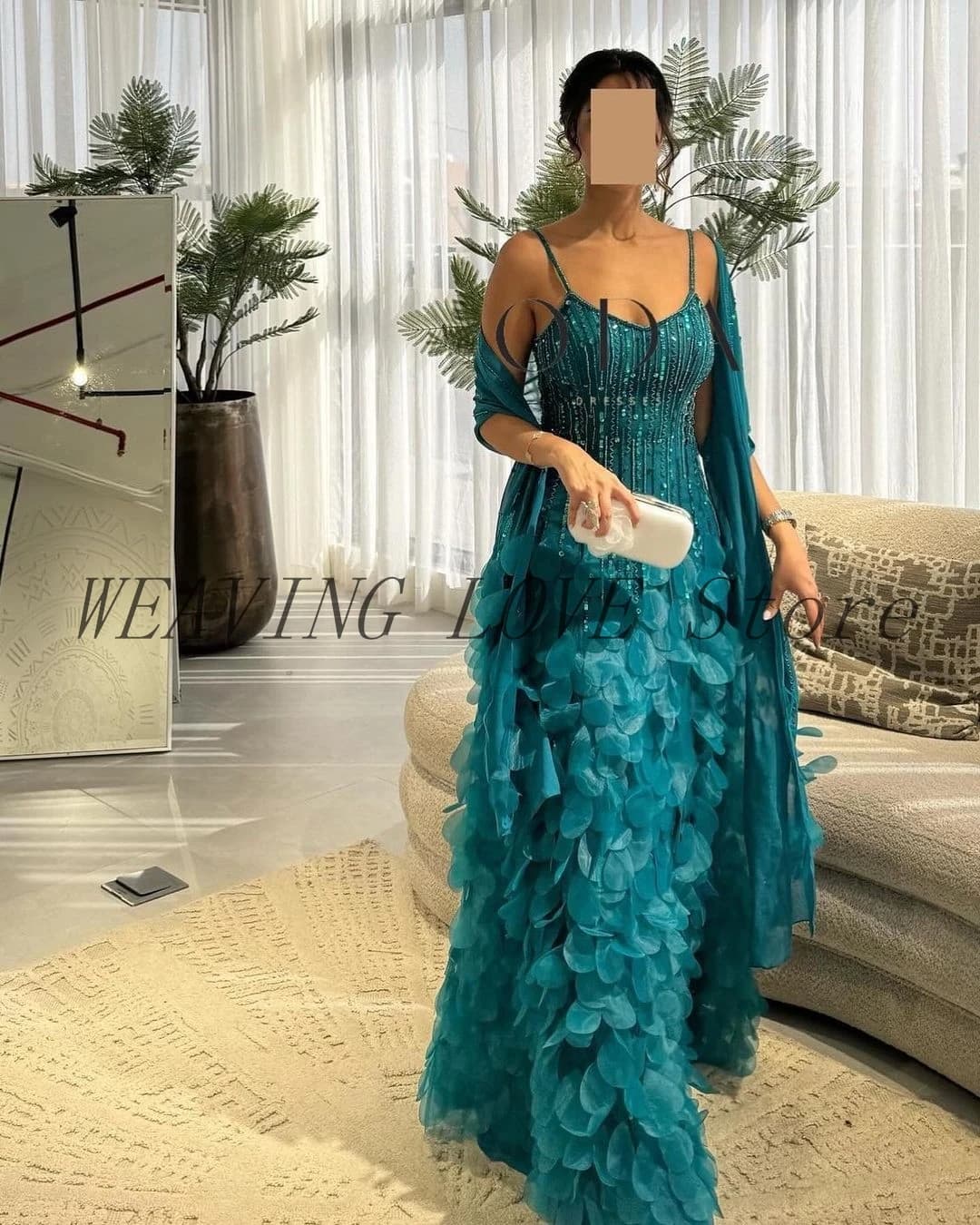 Customized Sleeveless Prom Dresses Pleated V Neck Beadings Flowers Floor Length Evening Dresses Party Dresses