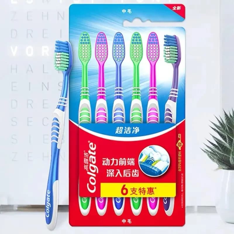 6 Packs Toothbrush Tooth Cleaning Family Couple Fine Soft Medium Hair Travel Suit For Men And Women Back Tooth Cleaning