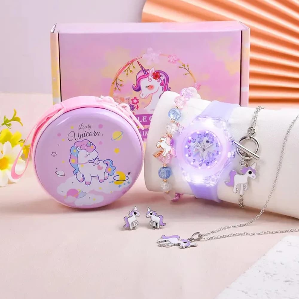 New WOMEN'S Unicorn Quartz Watch + Unicorn Accessories Set 5pcs/set