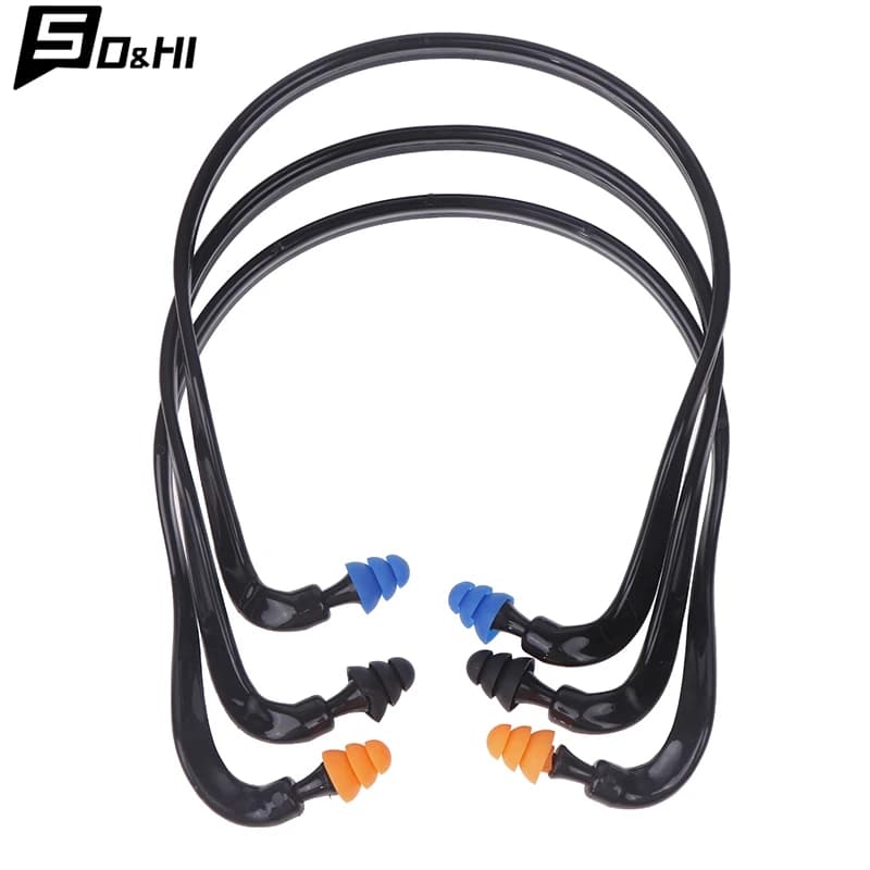 1PC Sleeping Working Noise Reduction Ear Plugs Soft Silicone Head-mounted Earplugs Protector Anti-Noise Earmuff