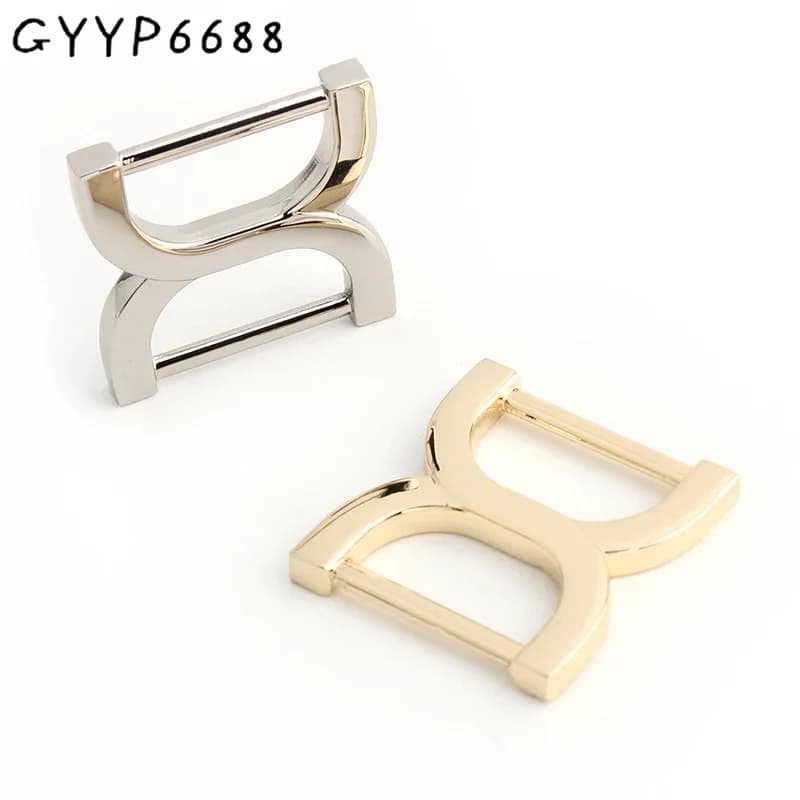 10-50-100pcs 4 Colors Zinc Alloy Double D Ring Buckle Luggage Strap Coat Belt Adjustment Button DIY Windbreaker Buckle Material