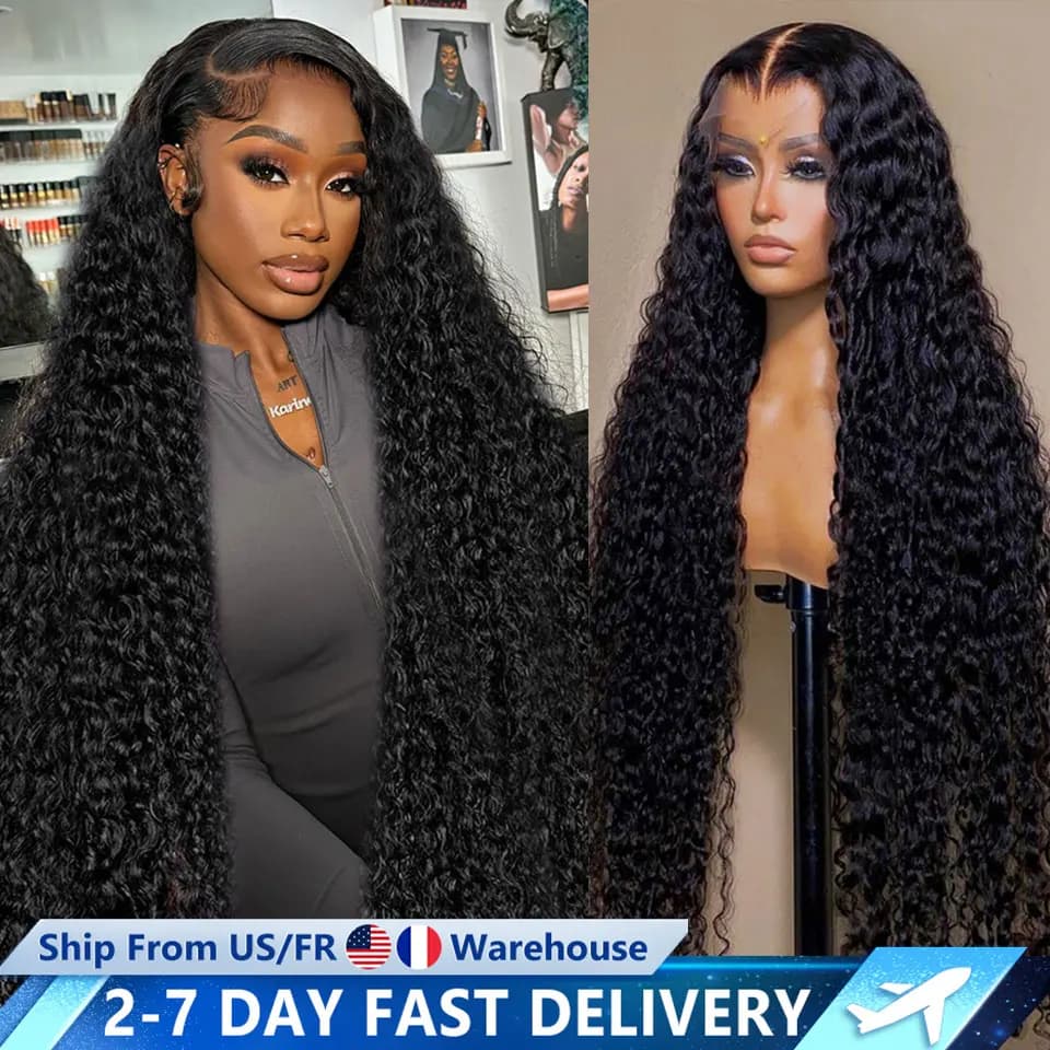 Deep Wave 13x6 HD Lace Frontal Wig 30 32 Inch Transparent 13x4 Water Wave Lace Frontal Human Hair Wigs For Women 4x4 Lace Wig
