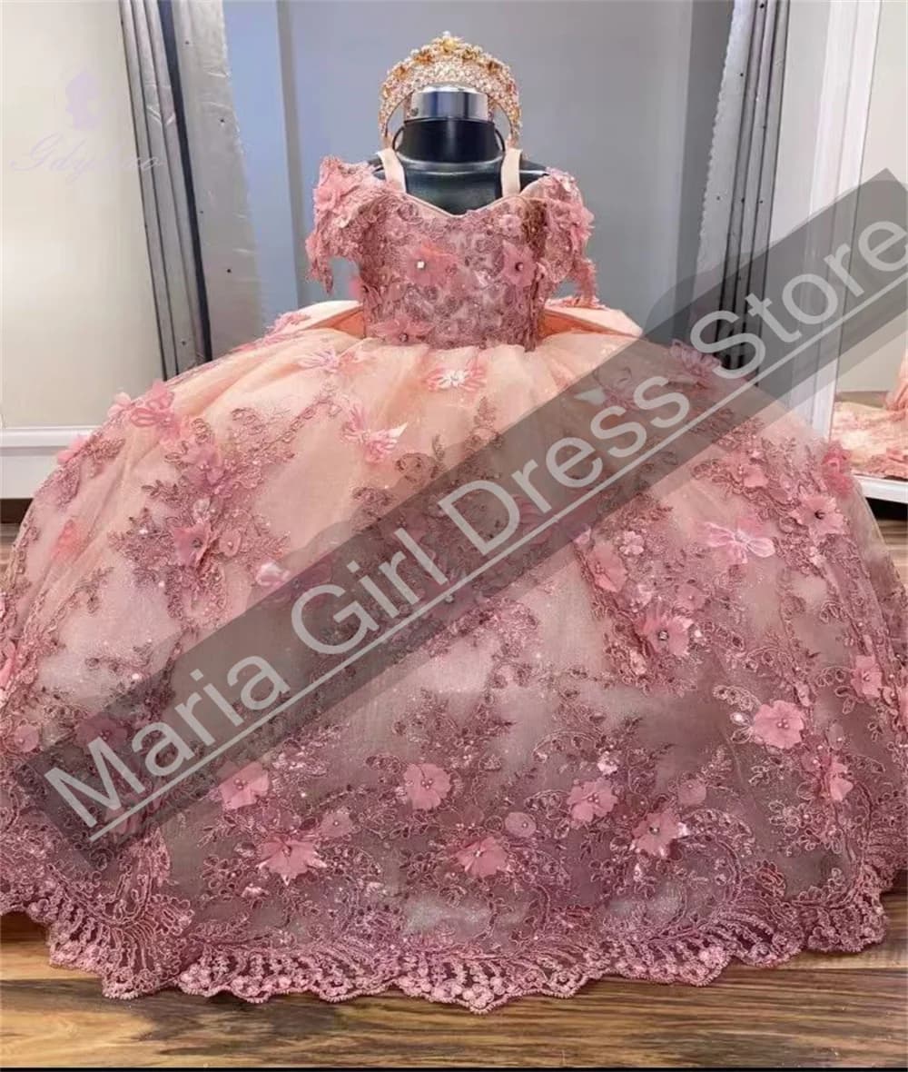 Luxurious Fluffy Spaghetti Strap Flower Girl Dress Long Skirt Suitable For Birthday Wedding Beauty Pageant Host Customization